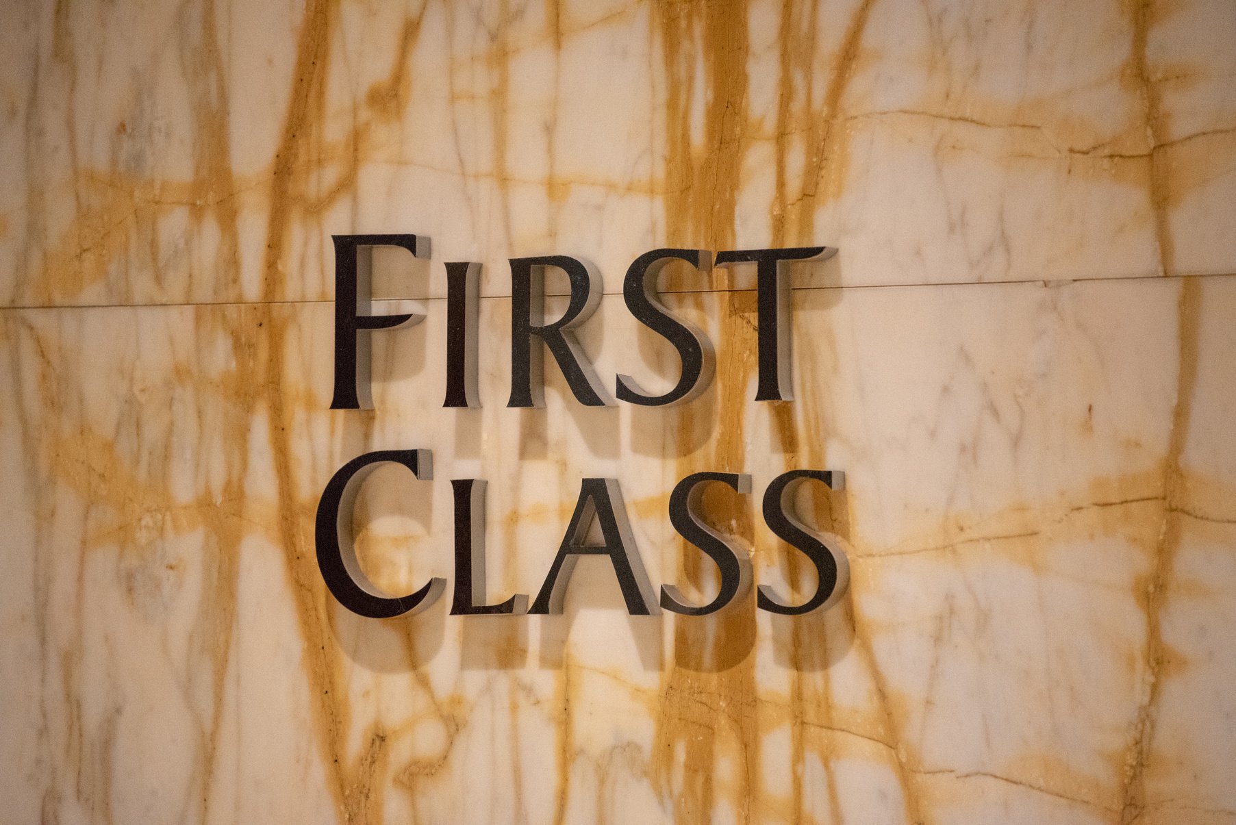 First Class Lounge Sign